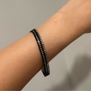 Sterling Silver Pave Lines Bracelet